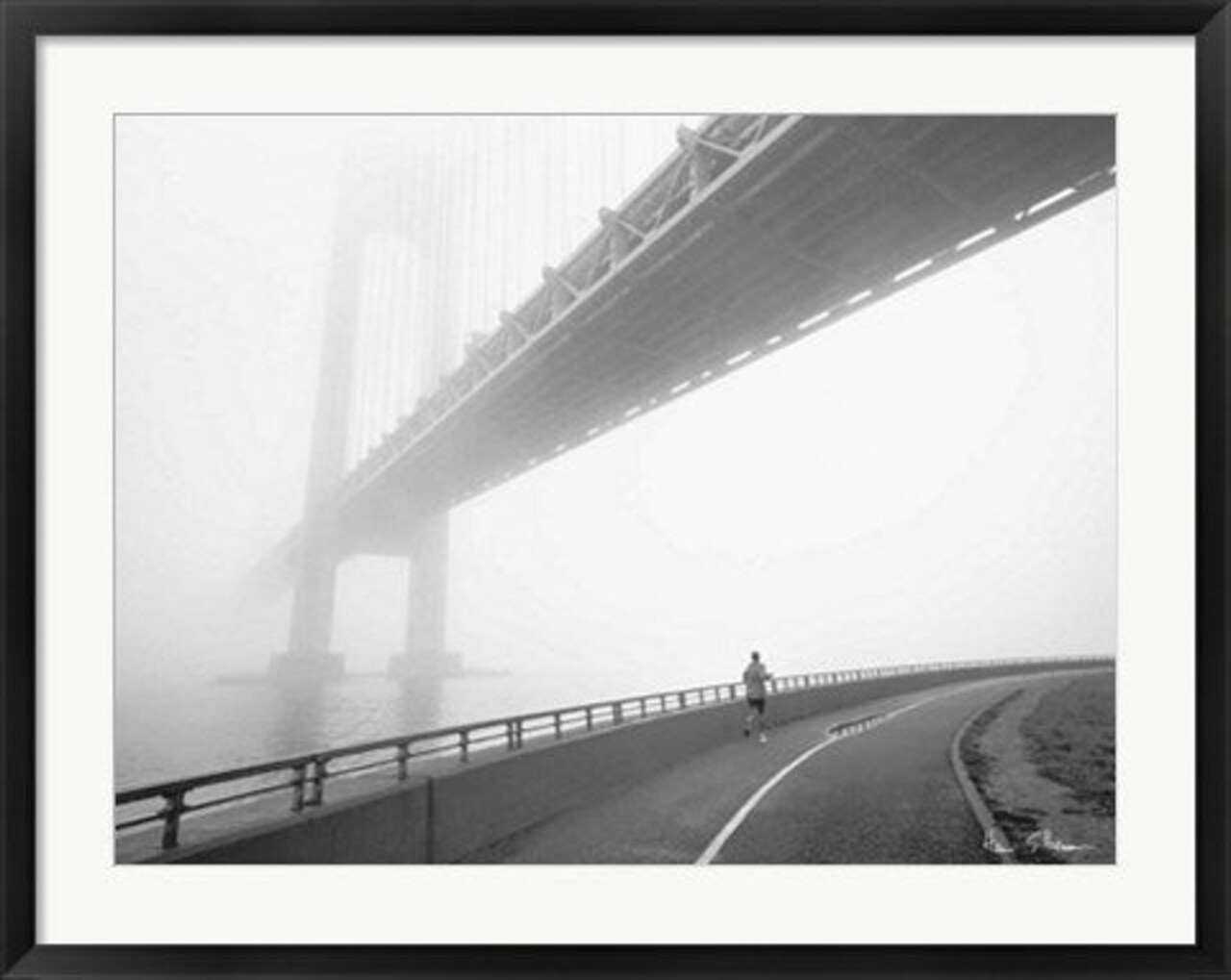 Framed Art Verrazano Bridge by Henri Silberman - Iconic NYC 23.5 x 31 Inches